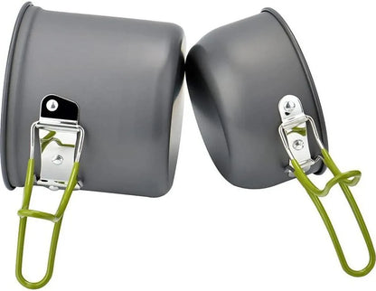  Camping Kochgeschirr Set, Tragbar Rucksackreisen Outdoor Wandern Camping Mini Gaskocher Topf