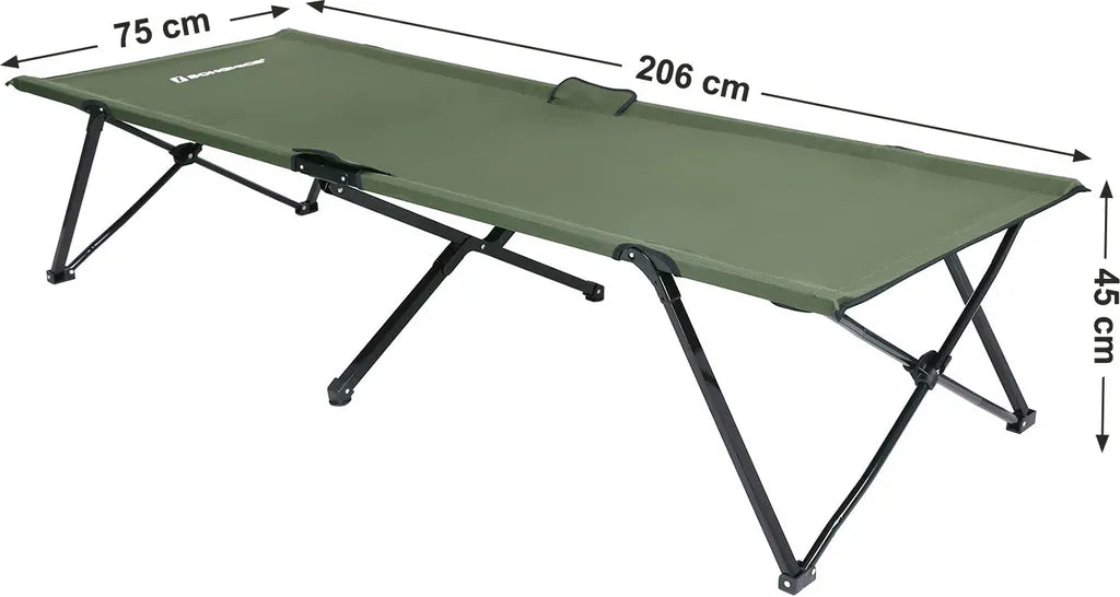  SONGMICS Campingbett Armeegrün Oxford-Gewebe XL 206 X 75 X 45 Cm Bis 260 Kg Belastbar Feldbett Stahl Gartenliege Sonnenliege GCB25J