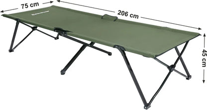  SONGMICS Campingbett Armeegrün Oxford-Gewebe XL 206 X 75 X 45 Cm Bis 260 Kg Belastbar Feldbett Stahl Gartenliege Sonnenliege GCB25J