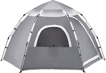 Pro-Tec Campingzelt Nybro Für 2-3 Personen Kuppelzelt 240 X 205 X 140 Cm Sekundenzelt Sofortzelt Camping Automatik Zelt Wasserdicht Grau