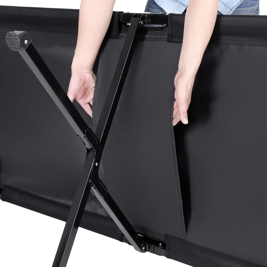  SONGMICS Campingbett Schwarz Oxford-Gewebe XL 206 X 75 X 45 Cm Bis 260 Kg Belastbar Feldbett Stahl Gartenliege Sonnenliege GCB25H