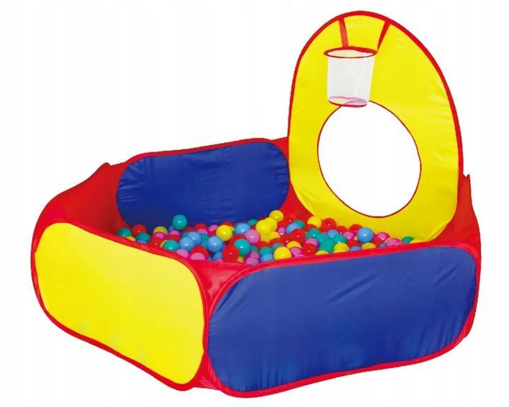  COIL Kinderspielzelt, Spielzelt - Trockenpool + 100 Bälle, Kinderzelt Mit Kriechtunnel, Bällebad, Teilhaus, Spielhaus, Mehrfarbig