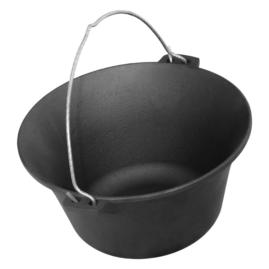  Gulaschkessel 10,8L Camping Schwenktopf Outdoor Kazan Bräter Gusseisen Mit Bügel