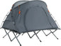  Outsunny Campingbett Mit Zelt Erhöhtes Feldbett Für 2 Person Kuppelzelt Mit Luftmatratze Inkl. Tragetasche Grau 200 X 146 X 159 Cm