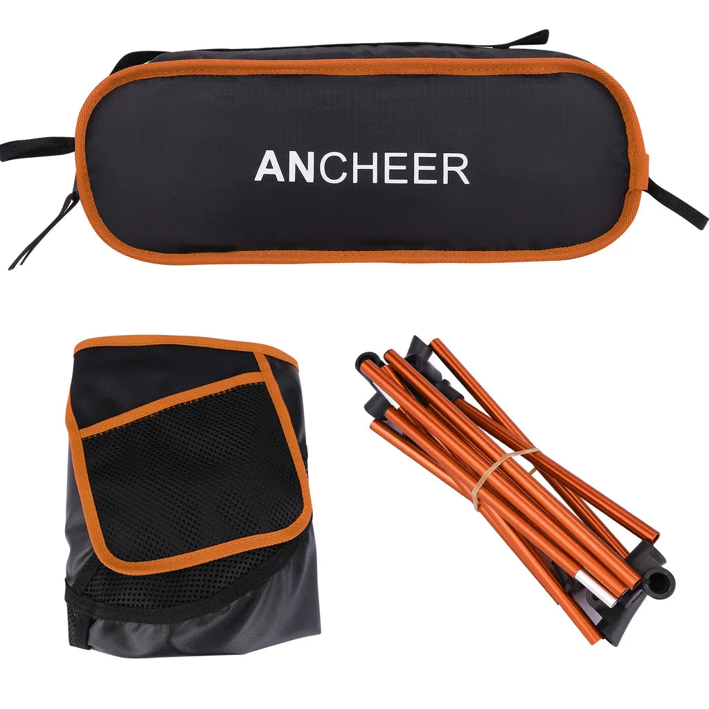  Ancheer Campingstühle Angelstuhl Gartenstühle Ultraleichter Klappstuhl Im Freien, Tragbarer Strandwander Picknick Angelwerkzeugstuhl, Gelb