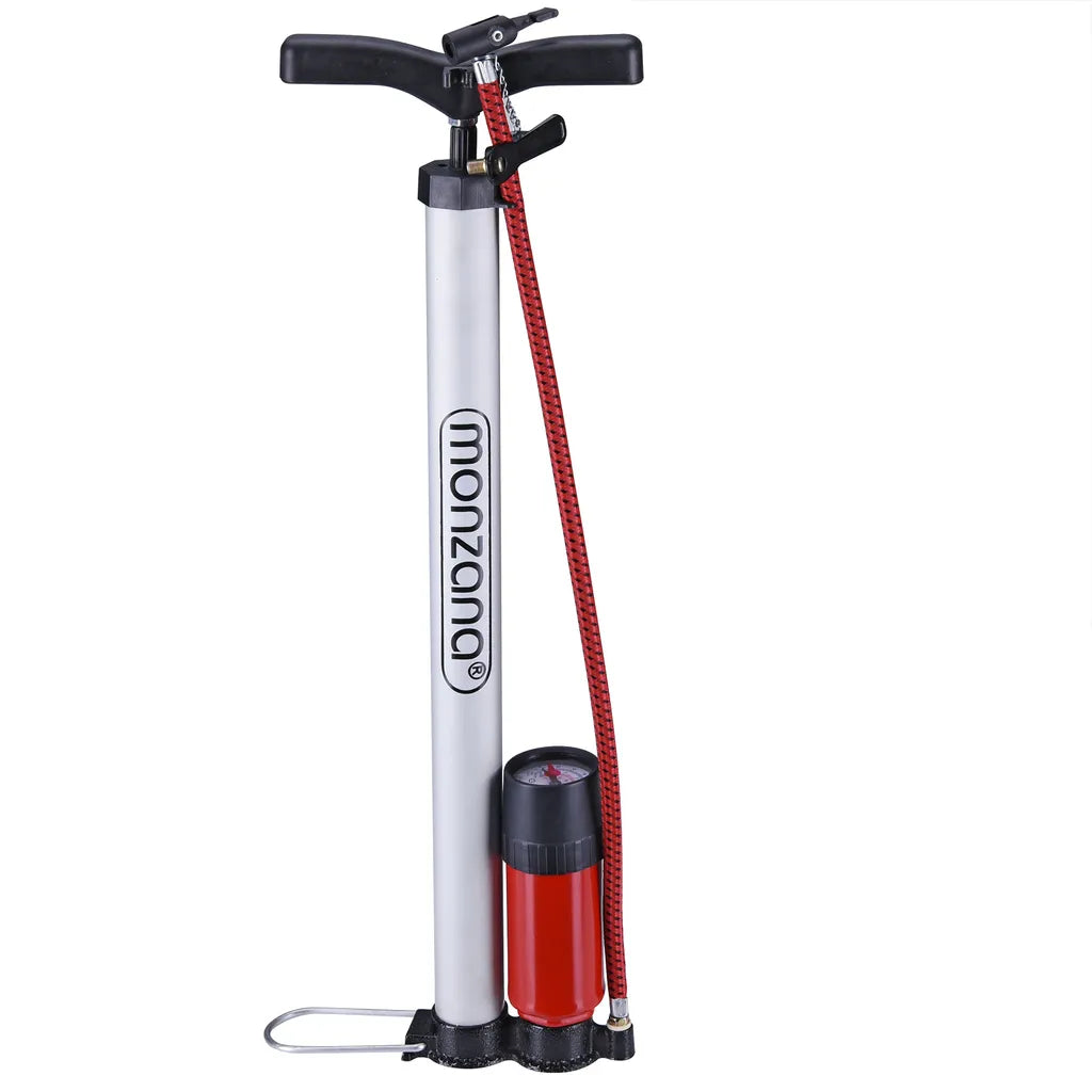  Monzana Standluftpumpe Inkl 3 Zusatzadapter 60/100 Cm Schlauch Luftpumpe Bis 7 Bar Für Fahrrad Auto Luftmatratze Motorrad , Model:7 Bar