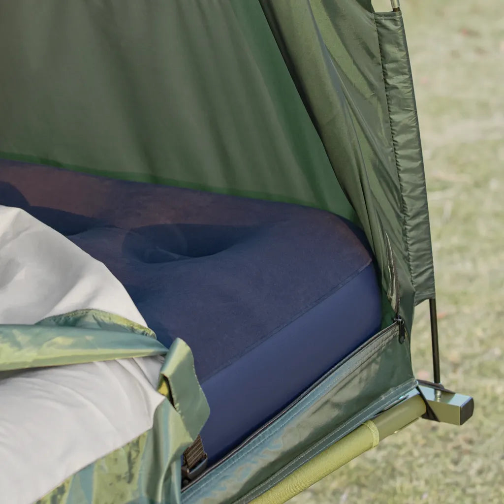  SoBuy® Feldbett 4in1-Zelt Mit Campingliege Schlafsack Luftmatratze Und Zubehör 1 Person OGS32-GR