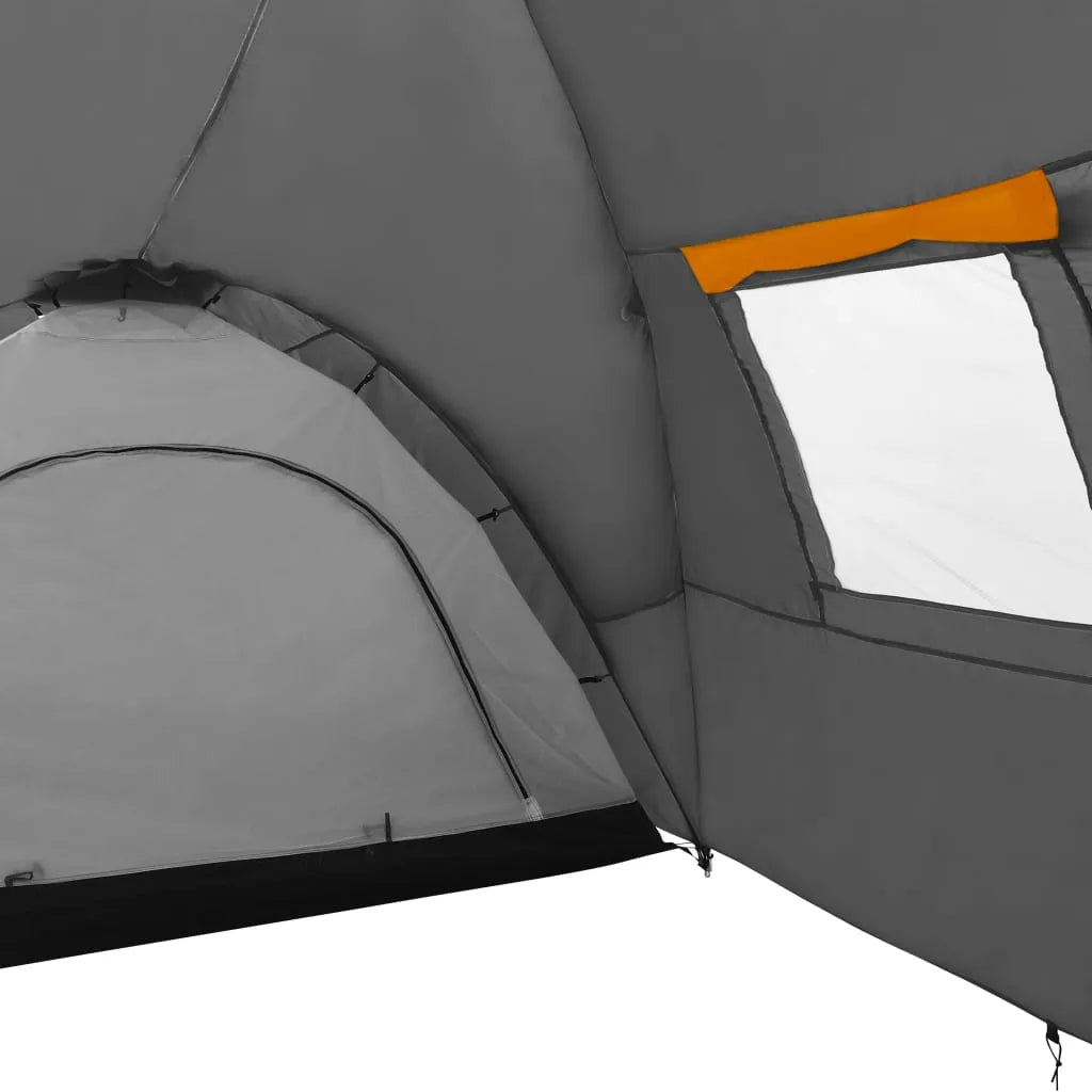  VidaXL Camping-Zelt Iglu 650x240x190 Cm 8 Personen Grau Und Orange