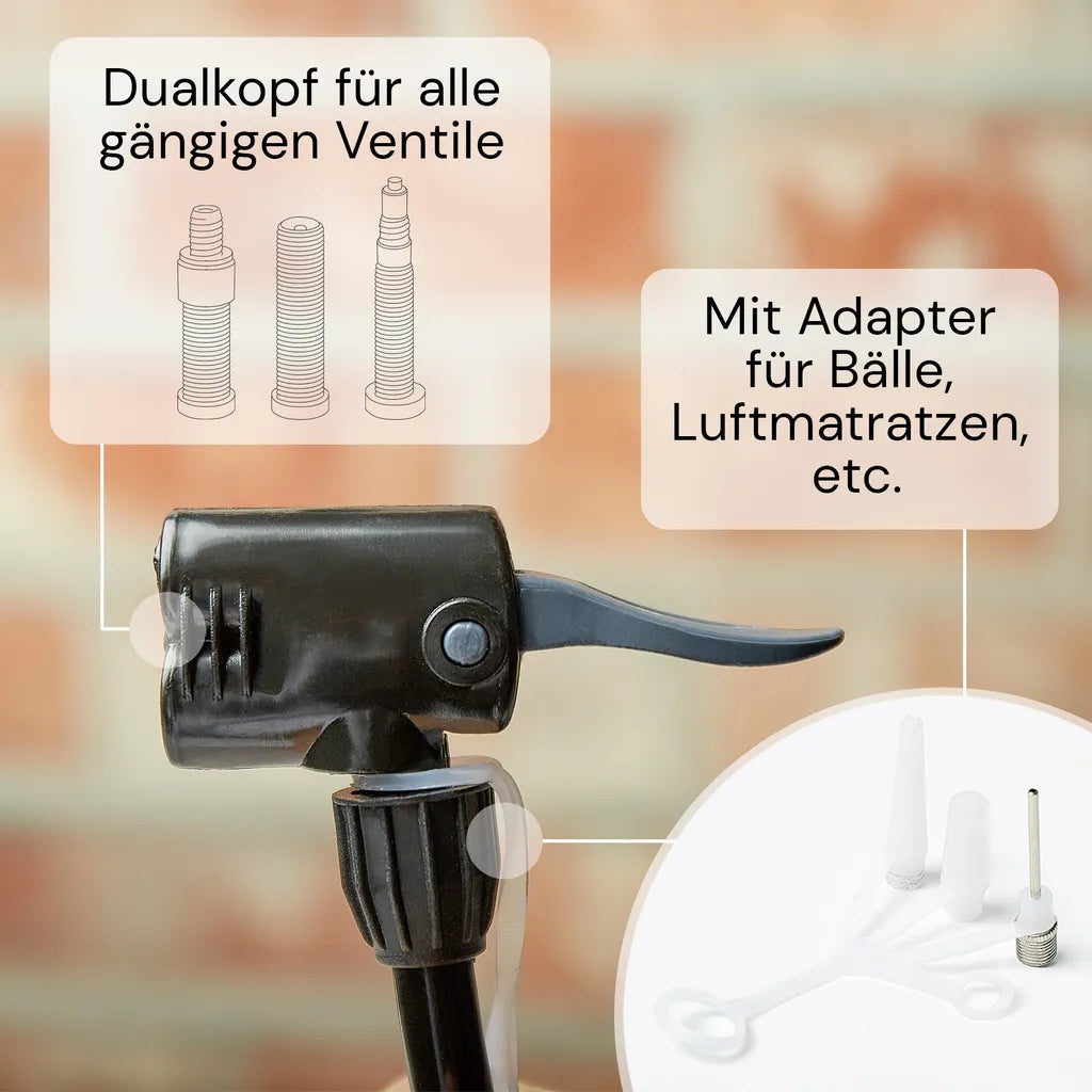  Fahrradpumpe Alle Ventile Sport Luftpumpe Standpumpe Manometer Standluftpumpe