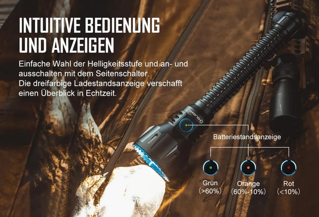  OLIGHT JAVELOT TURBO NW LED Taschenlampe USB Aufladbar MCC3 Magnetisches Ladeskabel 1300 Lumen 1300 Meter Leuchtweite Wasserdicht 4 Lichtmodi