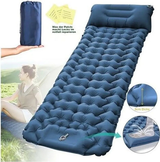  Isomatte Camping Aufblasbar,9cm Dicke Isomatten Ultraleicht Mit Kissen Isomatte Selbstaufblare Schlafmatte,wasserdichte & Faltbare