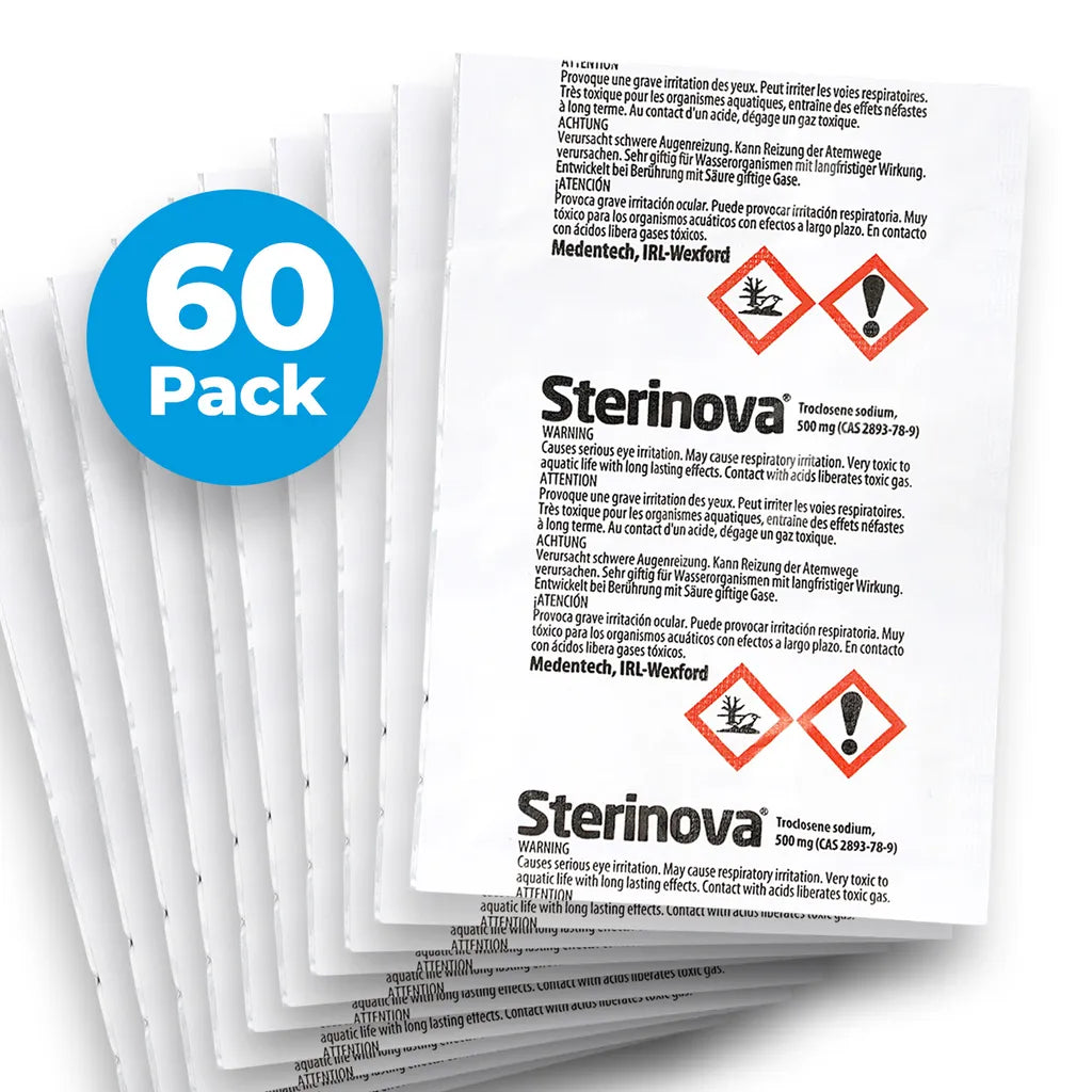  JB White Puritabs Sterinova 60x Wasser Rudergerät Tabletten Gegen Algen, Extra Konzentriert, Chlortabletten ZB Geeignet Für WaterRower, SportPlus, Skandika Wasserrudergerät (10 X 6)