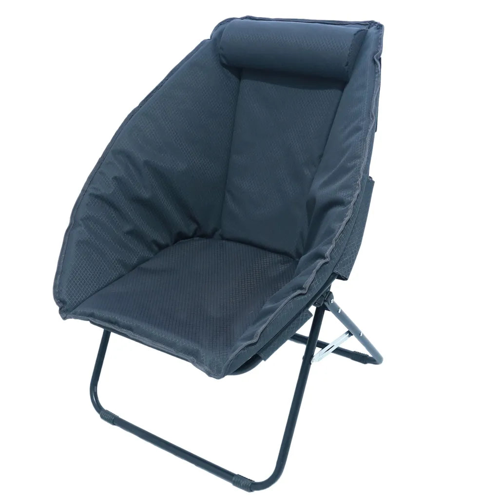  Campingstuhl Faltbar Mit Hocker Gepolstert Kopfkissen Rip Stop Polyester