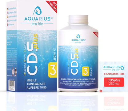  AQUARIUS Pro Life ® - CDSplus 250 Ml - Patentierte Chlordioxid Lösung I CDL Tropfen I Chlorine Dioxide Solution I Auf Wunsch Aktivierbar I Das Original