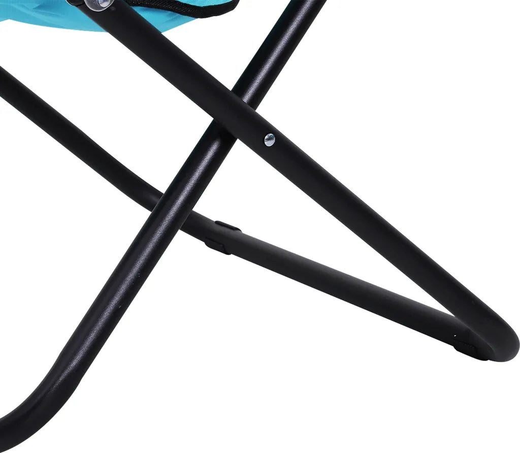  Outsunny Klappstuhl Klappsessel Campingstuhl Gartenstuhl Polstersessel Lounge Sessel Faltbar Metall + Oxfordstoff Blau 80 X 80 X 75 Cm