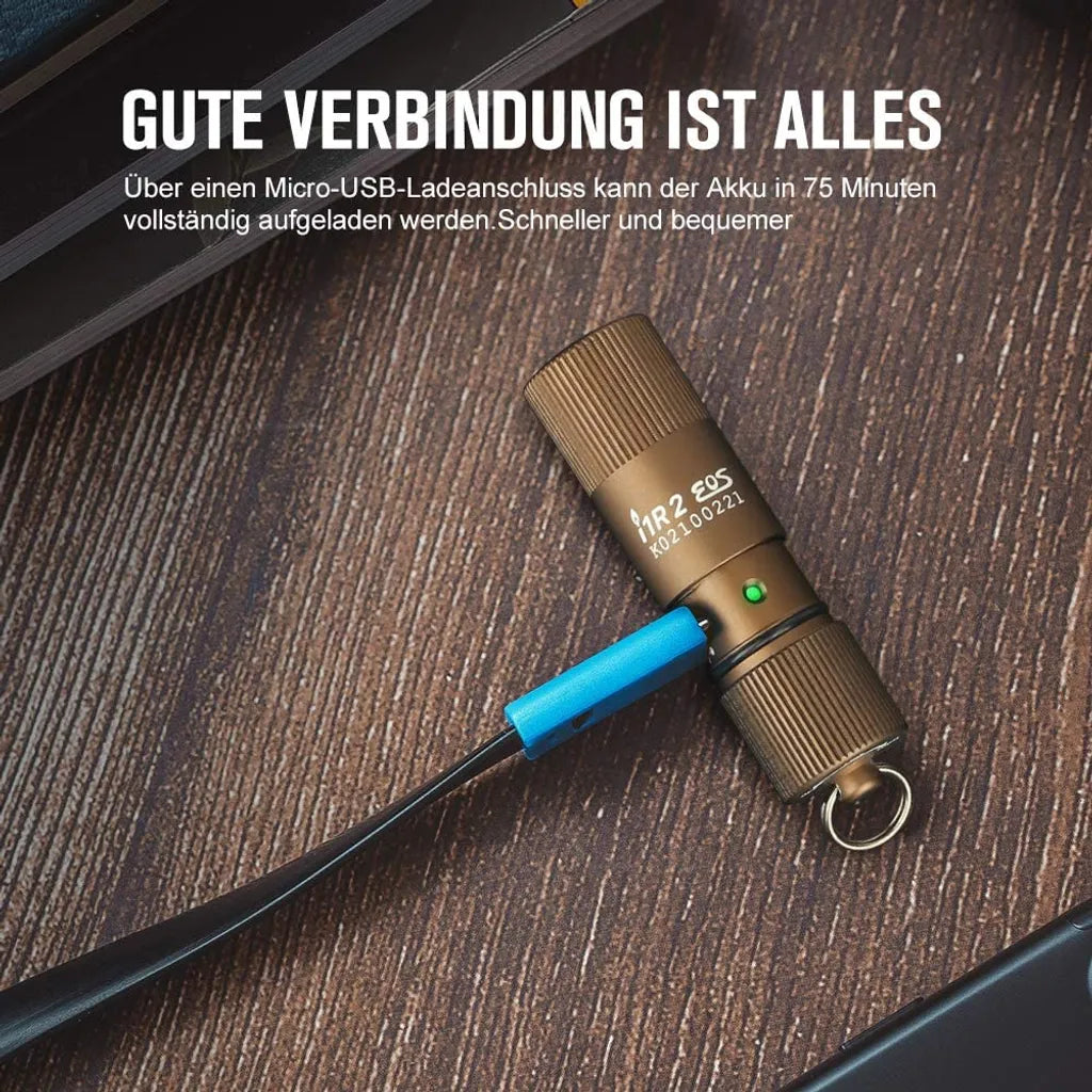  Olight I1R 2 Desert Mini Taschenlampe Mit 150 Lumen Für Schlüsselbund Mit Ladekabel