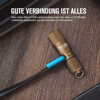  Olight I1R 2 Desert Mini Taschenlampe Mit 150 Lumen Für Schlüsselbund Mit Ladekabel