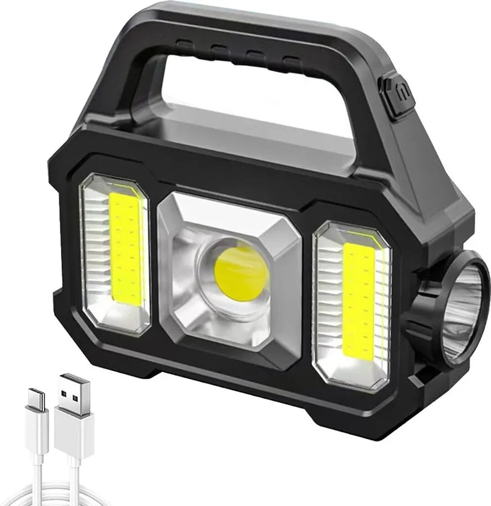  6-Modi Solar LED-Taschenlampe Handlampe, USB Wiederaufladbare Taschenlampe Mit Seitenlicht Camping Suchscheinwerfer Arbeitslampe