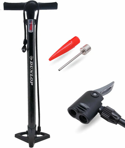  Dunlop Fahrradluftpumpe Für Alle Ventile, Tragbare Luftpumpe, Fahrradpumpe, Standpumpe, Schwarz