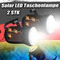  2x Solar LED Taschenlampe Wiederaufladbare Handkurbel Dynamo Camping Notfalllampe