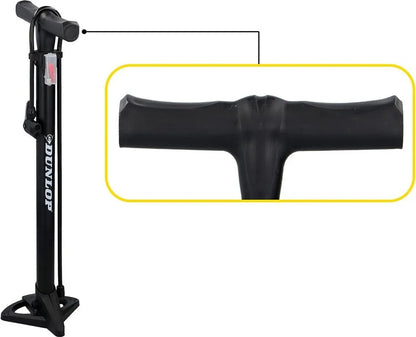  Dunlop Fahrradluftpumpe Für Alle Ventile, Tragbare Luftpumpe, Fahrradpumpe, Standpumpe, Schwarz