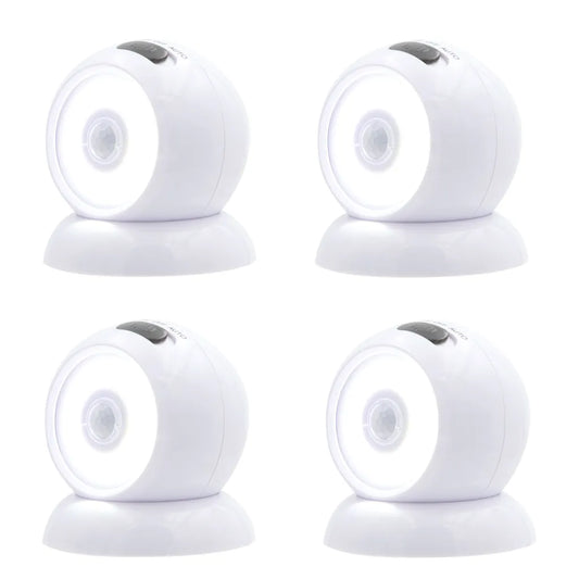 HandyLUX LightBall LED Powerlicht- Ball - 360 Grad Drehbar - Magnetisch - Batterie-Leuchte | Taschenlampe - Bewegungssensor - Nachtlicht - Safe Touch Oberfläche - 4 Stück