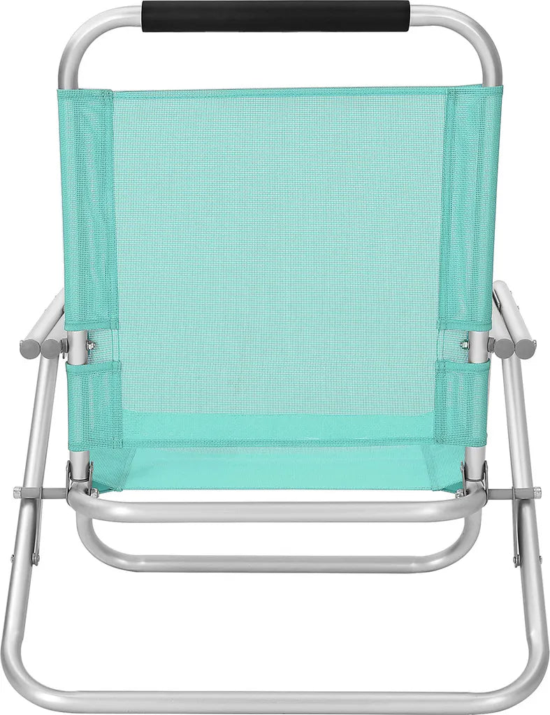  SONGMICS Strandstuhl Mit Armlehnen | Tragbarer Klappstuhl Rückenlehne 4-stufig Verstellbar Grün GCB065C01