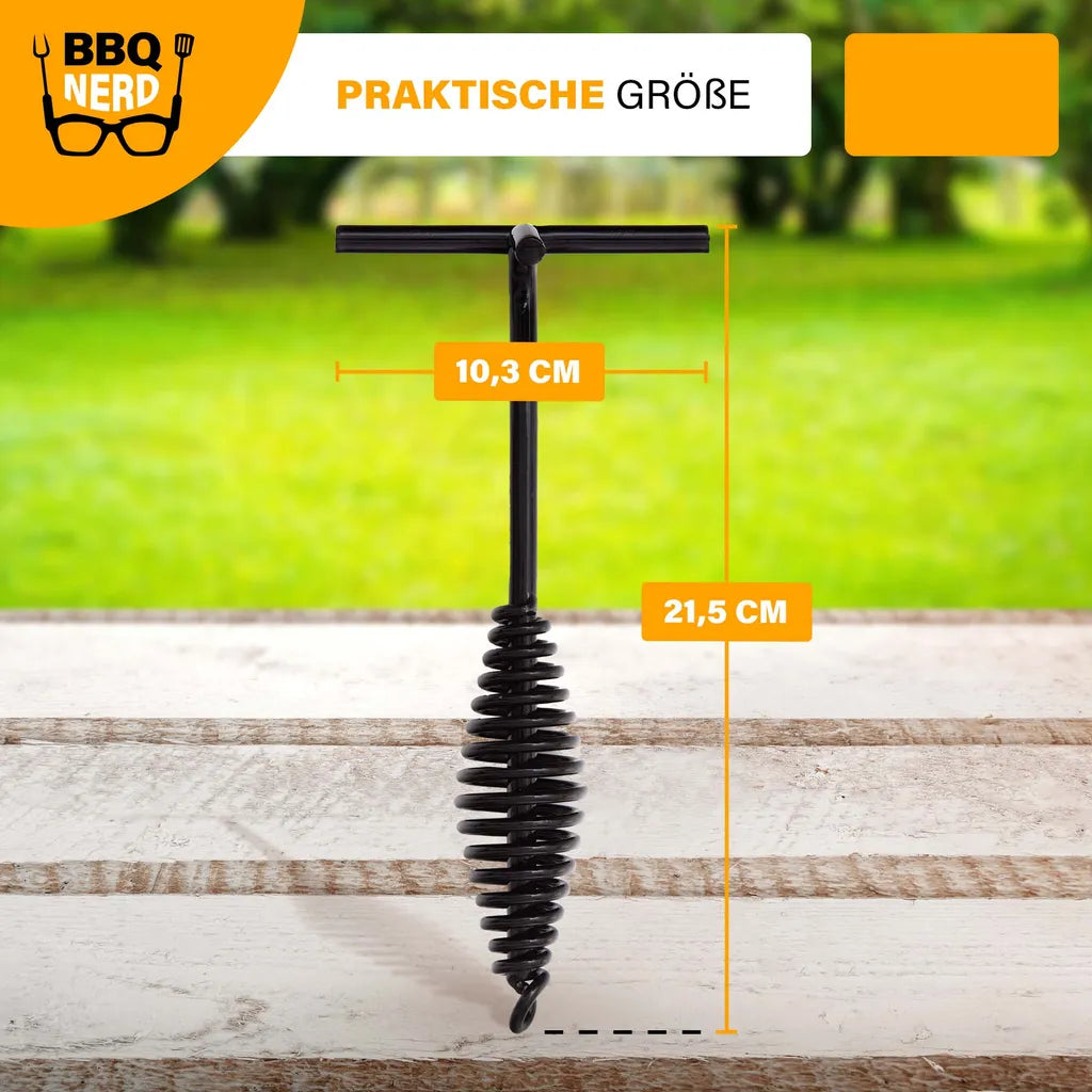  BBQ-Nerd© Deckelheber Für Dutch Oven - Feuertopf Zubehör - 22cm Langer Haken Aus Pulverbeschichtetem Stahl Zum Heben & Tragen Heißer Deckel Und Töpfe