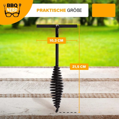  BBQ-Nerd© Deckelheber Für Dutch Oven - Feuertopf Zubehör - 22cm Langer Haken Aus Pulverbeschichtetem Stahl Zum Heben & Tragen Heißer Deckel Und Töpfe