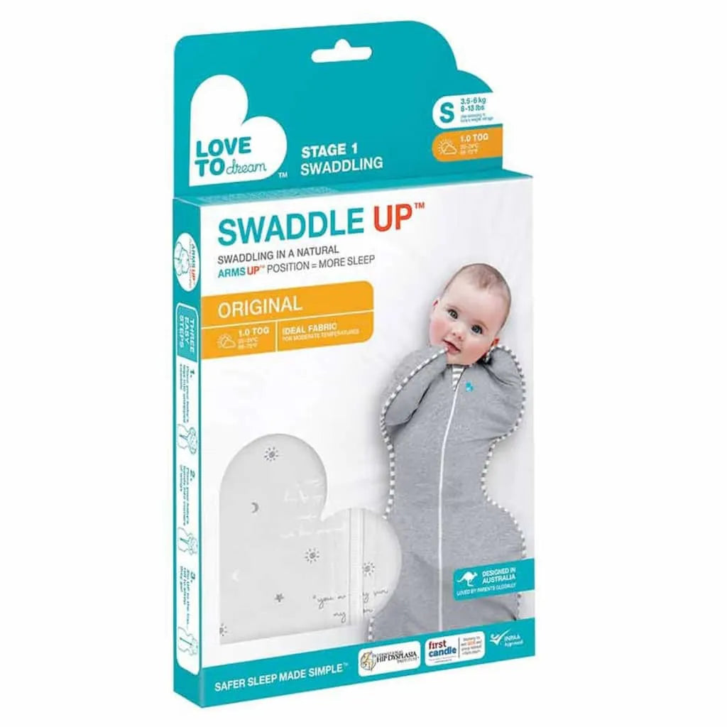  Love To Dream Baby-Schlafsack Swaddle Up Lite Stufe 1 S Textgrau