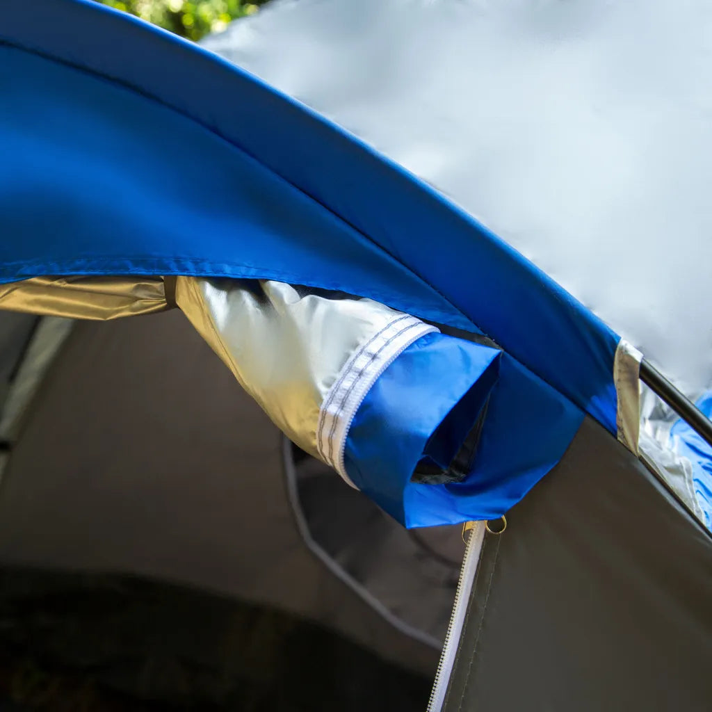  Campela Touristenzelt, Familienzelt, Tropical, Für 4 Personen, Wasserdicht 3000m, Geklebte Nähte, CA0013GRY