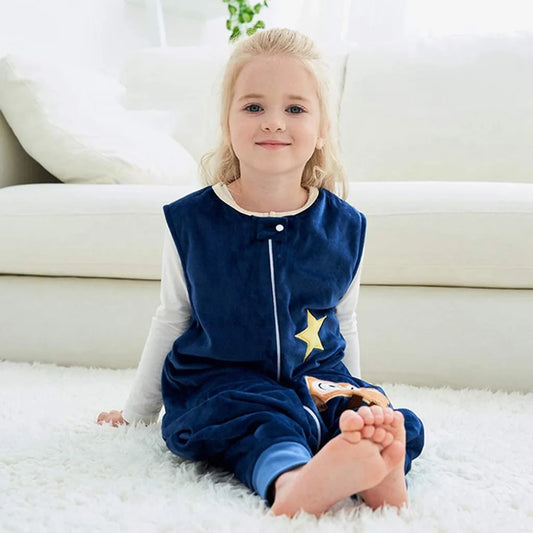 Baby Schlafsack Mit Füßen, Mädchen Und Junge Schlafstrampler Vierjahreszeiten,1-3 Jahre, L