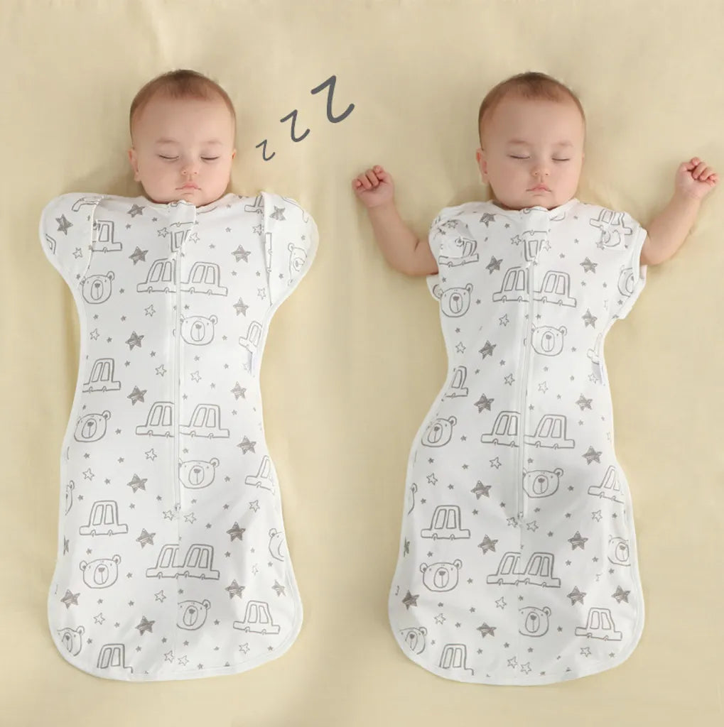  Baby Übergangsschlafsack Anti-Erschrecken Baby Pucksack Mit Loser Saum Pucktücher Baby Schlafsack Mit 3-6 Monate Stye5