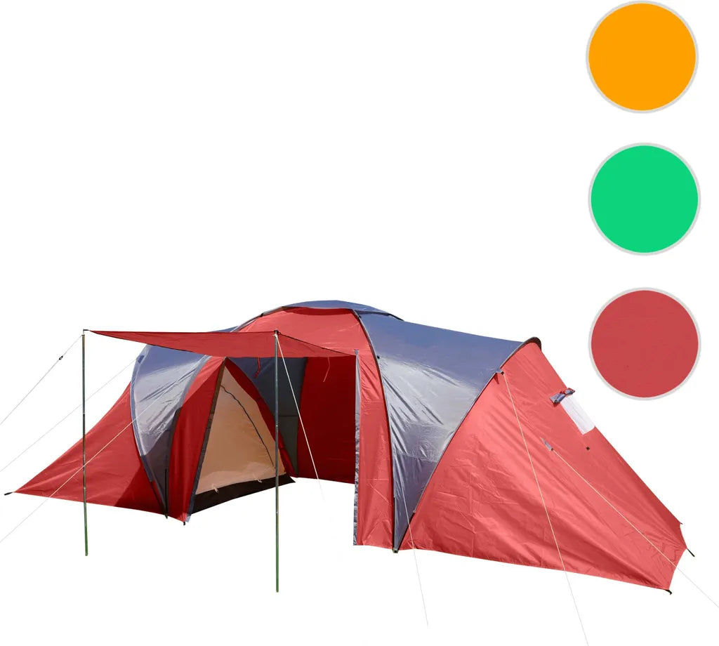  Campingzelt Loksa, 4-Mann Zelt Kuppelzelt Igluzelt Festival-Zelt, 4 Personen Rot