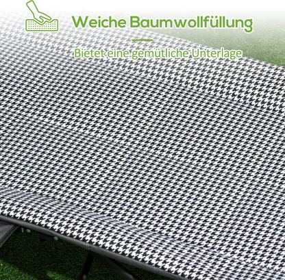  Outsunny Feldbett Campingbett, Campingliege Mit Tasche, Klappbett Mit Becherhalter, Für Schwimmbad, Balkon, Bis 120 Kg, Schwarz, 68 X 186 X 48cm
