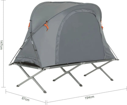  SoBuy OGS60-HG Feldbett Mit Zelt Feldbett 4in1-Zelt Mit Campingliege Schlafsack Wurfzelt Matratze Und Zubehör Zelt 1 Person 1 Mann Zelt