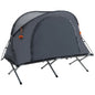  Outsunny Campingbett Mit Zelt Erhöhtes Feldbett Für 1 Person Kuppelzelt Mit Luftmatratze Inkl. Tragetasche Grau 200 X 86 X 147 Cm