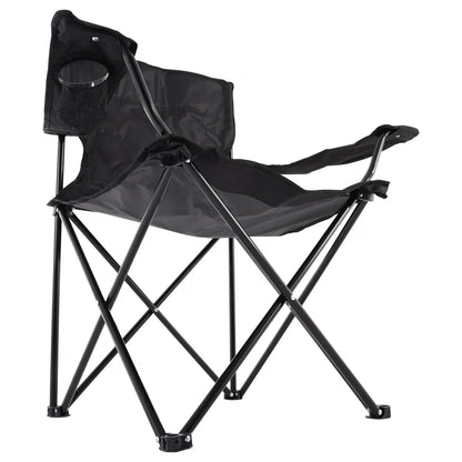  Raburg Angelstuhl JOE In SCHWARZ - Praktischer Faltstuhl Mit Armlehnen & Getränkehalter, Inklusive Tasche - Robust Für Camping, Strand, Angeln, Outdoor, Zuschauer, Jagd, Festival & Freizeit, Belastbar Bis 120 Kg