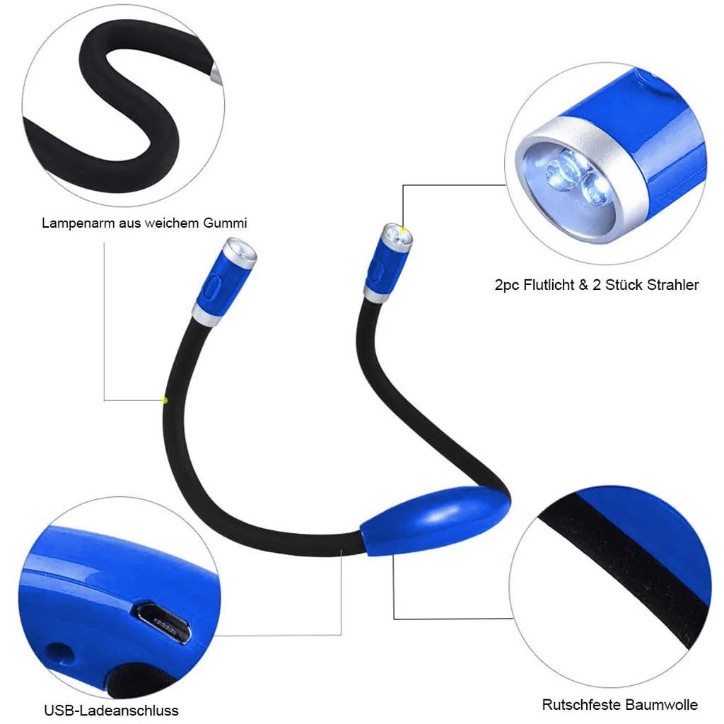  Halslampe Umhängelampe Leselampe Flexible Taschenlampe Für Lesen, Basteln, Stricken, Häkeln, Joggen