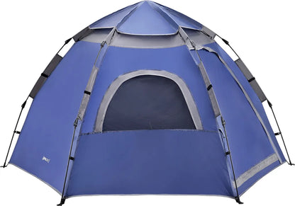 Pro-Tec Campingzelt Nybro Für 2-3 Personen Kuppelzelt 240 X 205 X 140 Cm Sekundenzelt Sofortzelt Festivalzelt Camping Automatik Zelt Wasserdicht Blau