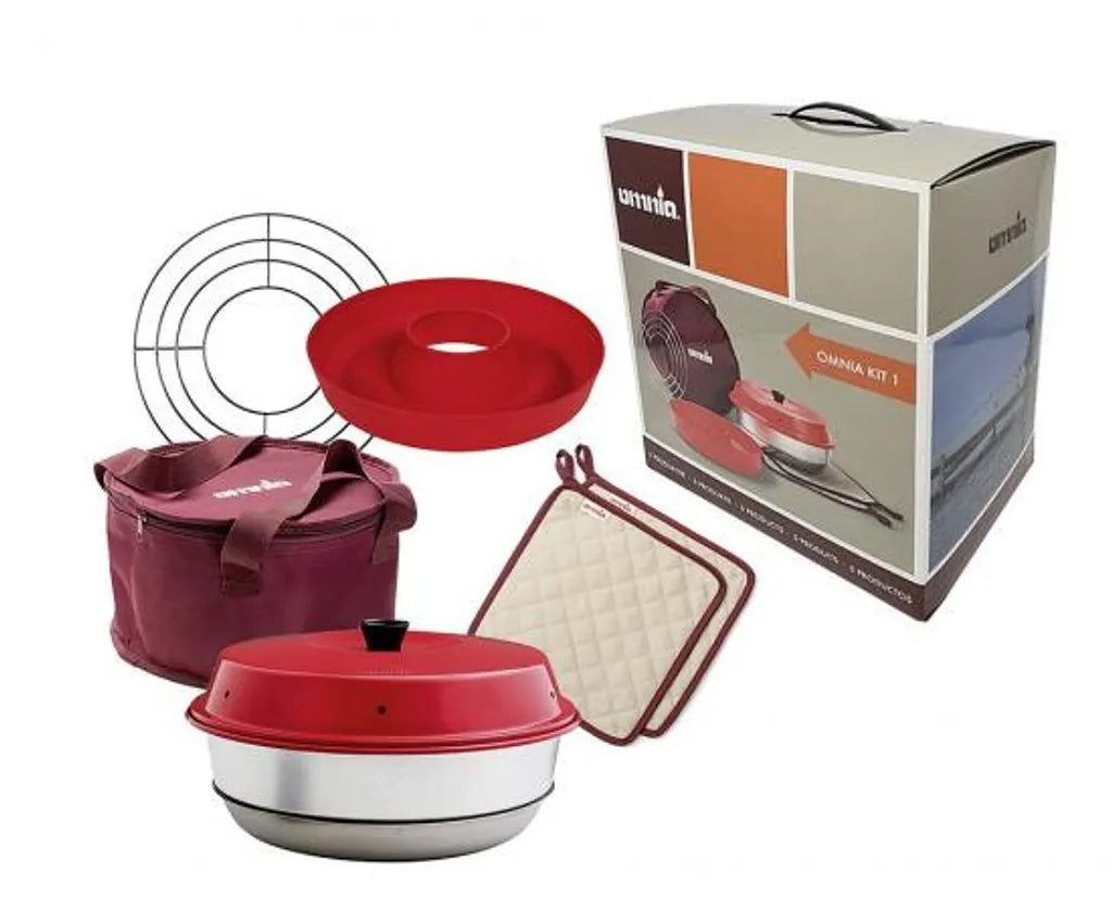  OMNIA Backofen Back-Kit 5teilig (Silikonform, Aufbackgitter, Tasche, Topflappen)
