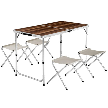  Tectake Koffertisch Mit 4 Hockern - Braun/weiß