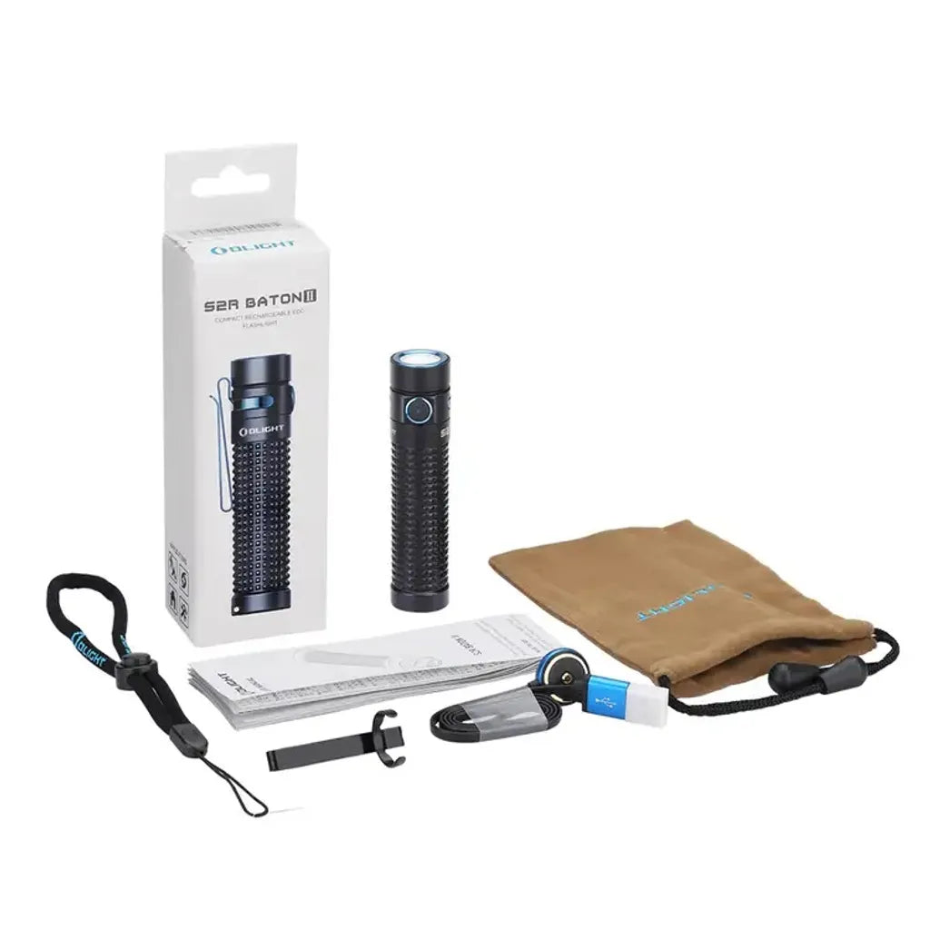  Olight S2R Baton II Taschenlampe Mit 1150 Lumen 145 Meter Reichweite IPX8 Wasserdicht Und Wiederaufladbar Via Magnetischem USB-Anschluss