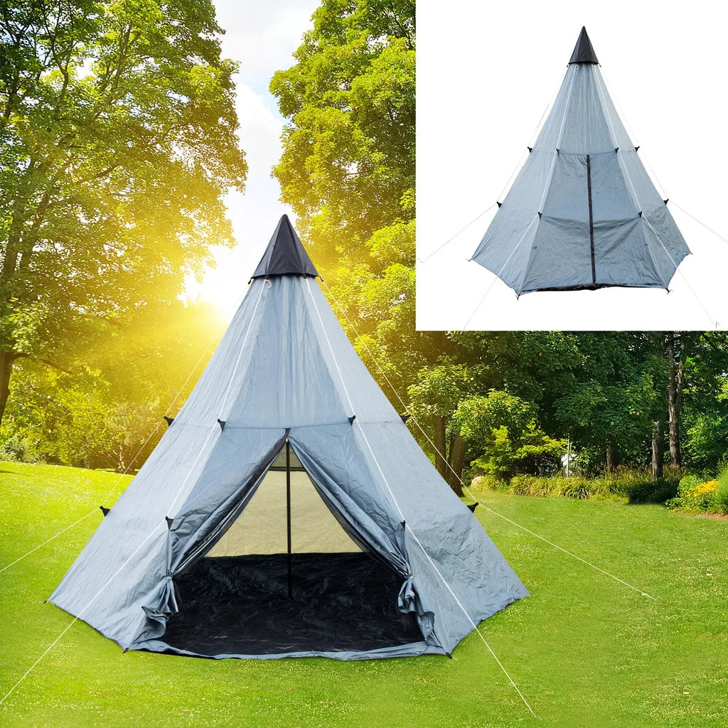  Tipi Zelt - 4 Personen - 360 X 360 X 260cm - Grau/Anthrazit