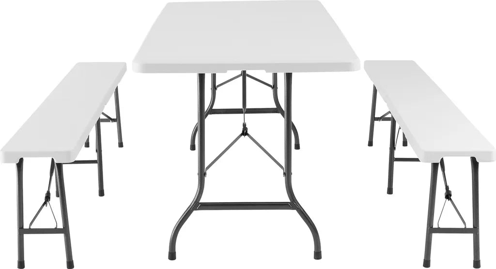  Tectake Campingtischgarnitur Klappbar - Weiß