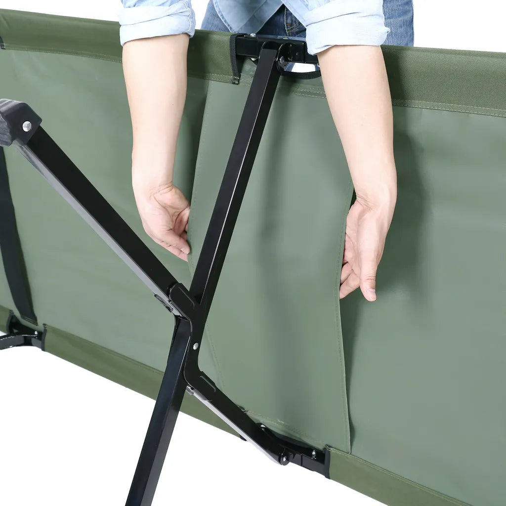  SONGMICS Campingbett Armeegrün Oxford-Gewebe XL 206 X 75 X 45 Cm Bis 260 Kg Belastbar Feldbett Stahl Gartenliege Sonnenliege GCB25J