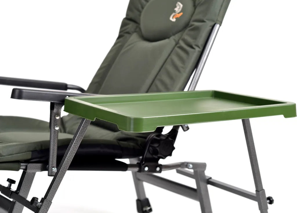  Carp Angelstuhl Campingstuhl F5R ST/P Stuhl Deluxe Karpfen Angler Campingstuhl Mit Extra Höhe Und Tisch Angelrutenhalter