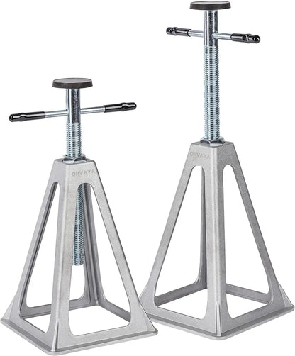  ONVAYA® Stützböcke Für Wohnwagen | Set Aus 2 Stück Wohnwagenstützen | Unterstellböcke Höhenverstellbar | Abstellböcke Wohnmobil | Aluminium | 900 Kg Pro Stütze