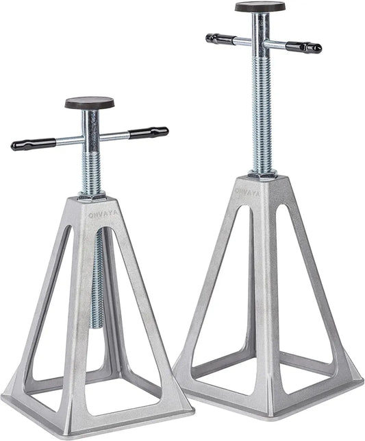  ONVAYA® Stützböcke Für Wohnwagen | Set Aus 2 Stück Wohnwagenstützen | Unterstellböcke Höhenverstellbar | Abstellböcke Wohnmobil | Aluminium | 900 Kg Pro Stütze