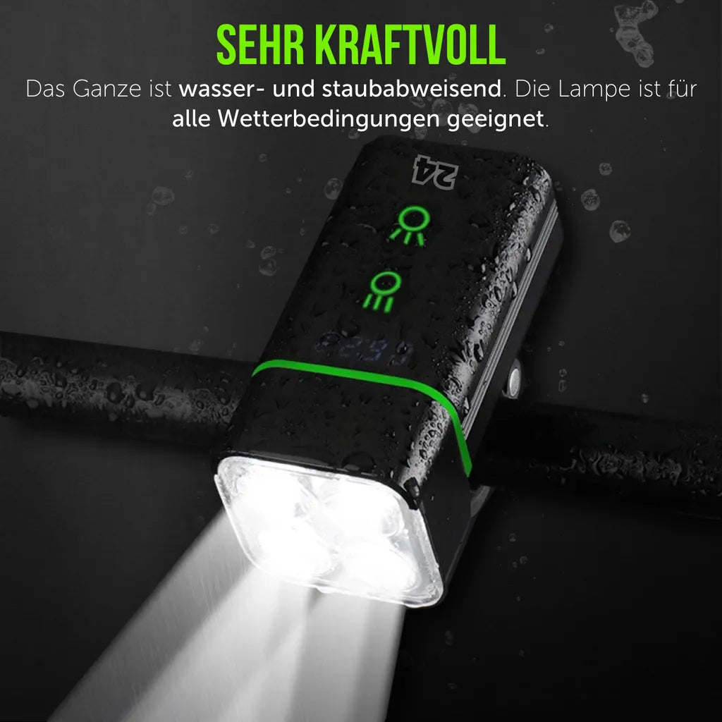  Activ24™ - Sehr Starke LED Fahrradlampe - Leistungsstarke 2000 Lumen Fahrradlampe - Schwere Aluminium Qualität - USB Aufladbar - 2000LM